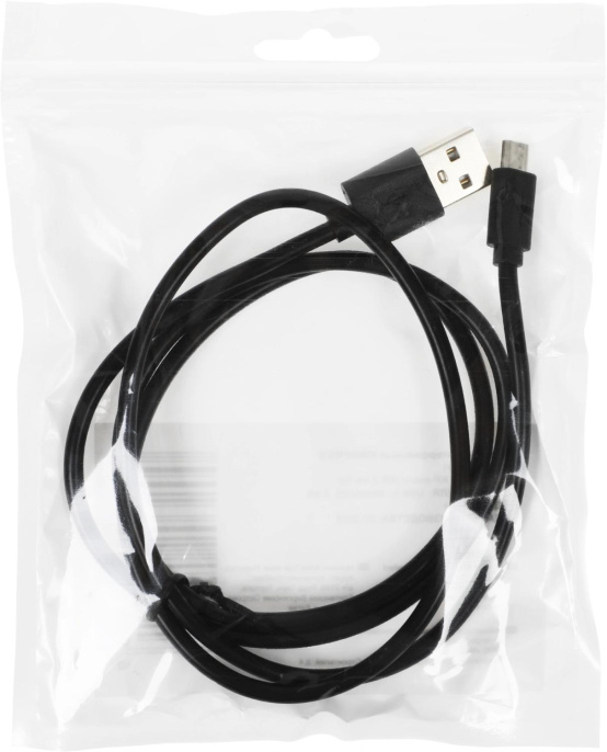 Кабель KINGPRICE KP-microUSB-2.4A-1m,  micro USB (m) -  USB (m),  1м,  2.4A,  черный