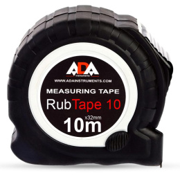 Рулетка строительная Ada RubTape 10 дл.полотна 10м изм.шкала в см зацеп простой черный А00154