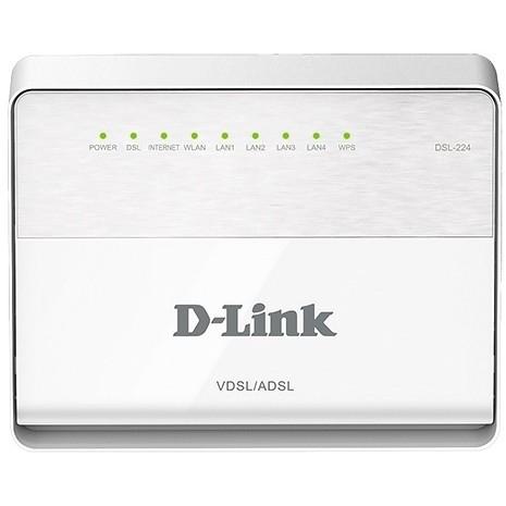 Роутер D-Link Беспроводной маршрутизатор N300 VDSL2, 2,4 ГГц, 4x100Base-TX LAN, 1xDSL, Annex A, 2 внешние несъемные антенны 5 дБи, поддержка Ethernet WAN DSL-224/R1A
