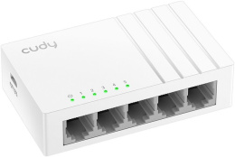 Неуправляемый коммутатор Cudy GS105U 1.0 настольный/настенный, матрица 10 Гбит/с, 7.4 Mpps, 5xGbit