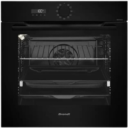 Встраиваемый духовой шкаф Brandt, 9 функций приготовления, 73 л, пиролитическая очистка, гриль, поворотная ручка, энергоэффективность А+, цвет черный BOP7537BB