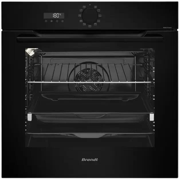 Встраиваемый духовой шкаф Brandt, 9 функций приготовления, 73 л, пиролитическая очистка, гриль, поворотная ручка, энергоэффективность А+, цвет черный BOP7537BB