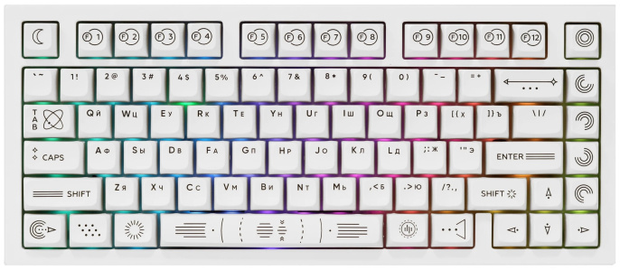 Клавиатура Дарк Проджект CM81 Zeno DP-CM81ZWC проводная, игровая, механическая, подсветка RGB, горячая замена клавиш, g3ms Sapphire свитчи, USB Type-C, кабель 1.8м, цвет: белый