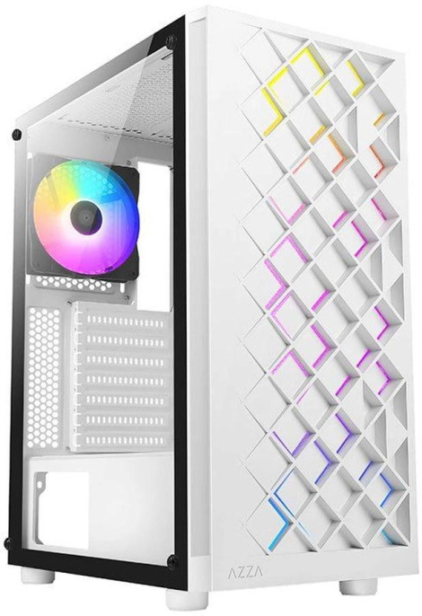 Корпус ATX AZZA Spectra, Midi-Tower, без БП, белый [csaz-280w spectra]