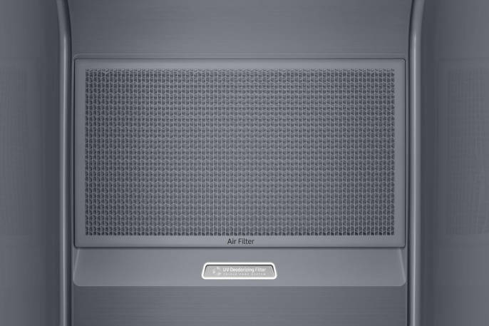 SAMSUNG DF10A9500CG/LP Паровой шкаф для ухода за одеждой. На 5 комплектов вещей. Сенсорный дисплей, инверторный компрессор, сушка HeatPunp, дезодор./пылевой фильтры. 18 программ, SmartThings, зеркальный