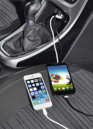 Автомобильное зарядное устройство HAMA H-1401660,  2xUSB-A,  12Вт, 1.2A, черный [00173624]