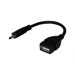 USB кабель REXANT OTG mini USB на USB шнур 0.15M черный 18-1181