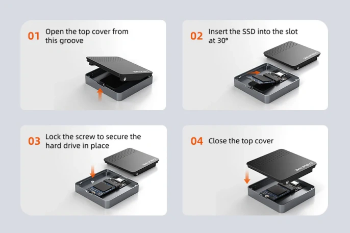Корпус SSD-накопителя USB CABLETIME CB33G (CT-SSD04-AG) C-NVMe M.2 10 Гбит/с