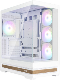 Корпус Zalman P40 Namu Белый материал: сталь, окно: закалённое стекло, 2хUSB3.0, 1xUSB-C, Audio, без БП, 2x2.5″/3.5”, 7 слотов расширения, ATX, длина видеокарты: 420 мм, высота
