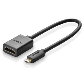Кабель-адаптер UGREEN 20134 Micro HDMI Male to HDMI Female Adapter Cable. Длина 22 см. Цвет: черный