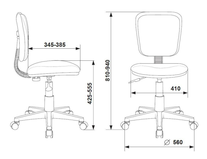 Кресло детское Бюрократ CH-W204NX голубой TW-55 крестов. пластик пластик белый