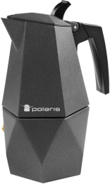 Кофеварка гейзерн. Polaris Kontur-4C алюминий серый [015182]