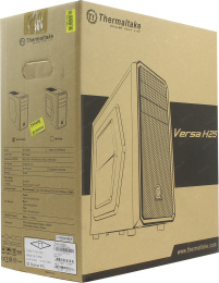 Корпус Thermaltake Versa H25 (CA-1C2-00M1NN-00) (материал: сталь SPCC, 1хUSB3.0, 1хUSB2.0, Audio, без БП, 2х5.25", 3х3.5"/2.2", 3х2.5", 7 слотов расширения, ATX, длина видеокарты: 315 мм, высота кулера: 155 мм, воздушное охлаждение: спереди 2х120мм, сзади