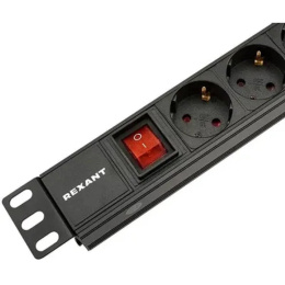 Блок распределения питания REXANT 04-0303-1,  горизонт.размещ.,  SchukoХ8,  Тип вход. тока 10A