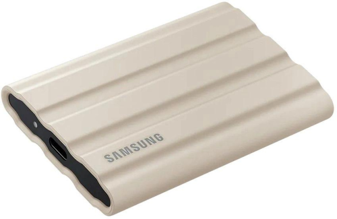 2ТБ Внешний диск SSD Samsung T7 Shield, USB-C, запись - 1000МБ/с, чтение - 1050МБ/с, бежевый [mu-pe2t0k/ww]