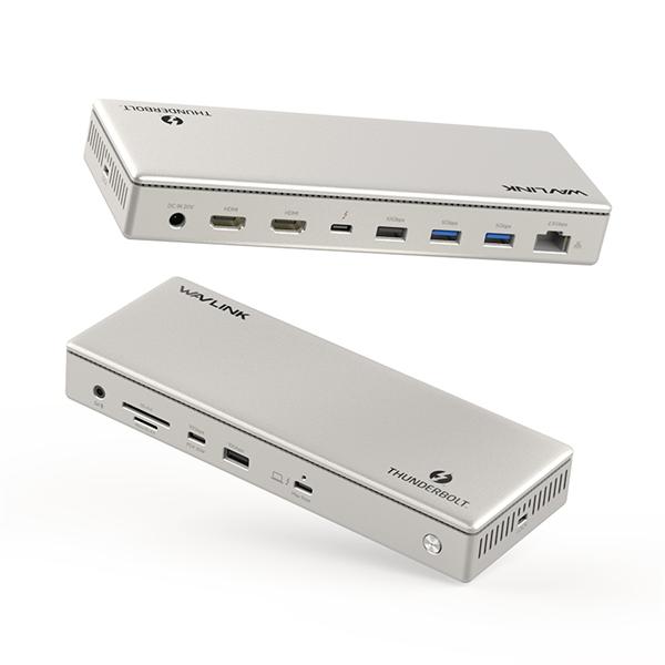 Док-станция Docking Station WAVLINK Thunderbolt 4 TripleDisplay/96W Power Delivery Include 160W Adapter/2xUSB-A 10Gbps/2xUSB-A 5Gbps/1xUSB-C/1xThunderbolt4/2xHDMI 2.1/1x2.5GigabitLAN/1xComboAudioJack/1xCardReader