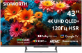 Телевизор ЖК Skyworth 43", Ultra HD, QLED, 300Nit, Google TV, DVB-T2/C/S2, 2.0 ch Sound 10W*2 Dolby Atmos, 120Hz, 3 HDMI, 2 USB, Digital Audio Output, LAN, Composite output, CI, Выход для наушников, Central stand, 2025 (43Q67H)