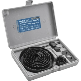 Набор кольцевых пил по дереву 15 предметов, 19, 22, 29, 32, 38, 44, 51, 64, 76, 89, 102, 127 мм, h28.5 мм РемоКолор 35-5-023