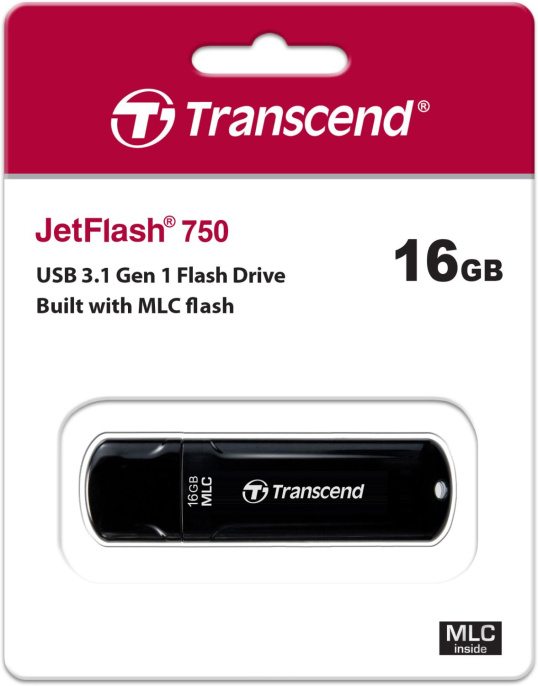 Флеш Диск Transcend 16Gb Jetflash 750 TS16GJF750K USB3.0 черный