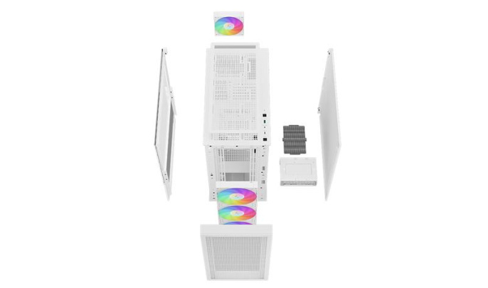 Корпус Deepcool CH560 WH без БП, боковое окно закаленное стекло , 3x140мм ARGB вентилятор спереди и 1x120мм ARGB вентилятор сзади, белый, ATX R-CH560-WHAPE4-G-1