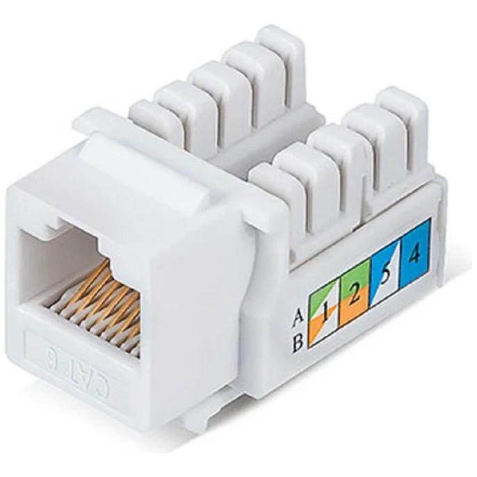 Rexant 02-0254 Модуль Keystone Jack RJ-45 8P8C , UTP неэкранированный, CAT 6, тип 90 градусов, белый PRO
