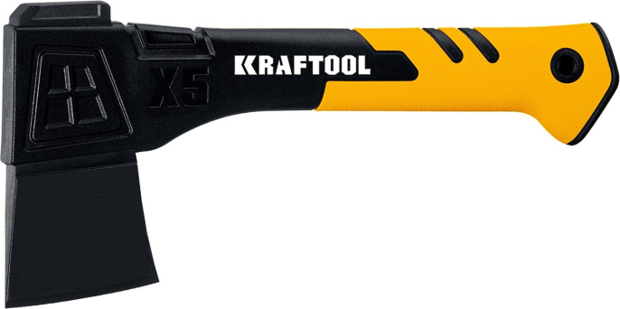 Топор Kraftool 20660-05 малый черный/желтый в комплекте:чехол-ножны
