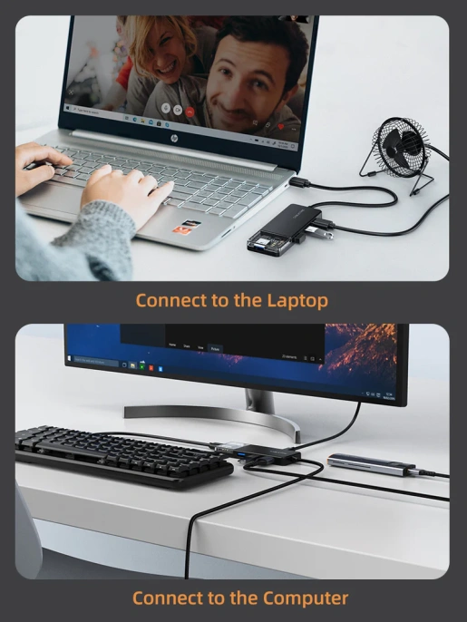 Концентратор  CABLETIME CB01B (CT-HUBT1-PB) 4 порта, 5Gbps, 0.15 м, с блоком питания, USB-хаб для ноутбука и ПК