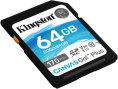 Карта памяти SDXC UHS-I U3 Kingston Canvas Go! Plus 64 ГБ, 170 МБ/с, Class 10, SDG3/64GB, 1 шт., без адаптера