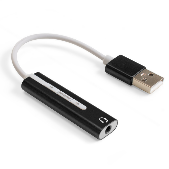 Кабель-адаптер для подключения телефонной гарнитуры к порту USB ExeGate <EX-AU-04B> (внешняя звуковая карта USB, 1x Jack3.5 F (4-контакта), кнопки: volume +, volume -, play/pause/next/previous,  Windows/Linux/MAC OS) EX296332RUS
