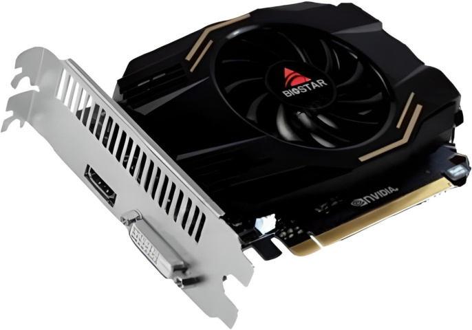 Видеокарта Biostar GT 1030 (VN1034TB46) (GeForce GT 1030, PCI Express x16 3.0, 4GB DDR4 64bit, 384sp, 2100МГц, 1хDVI, 1хHDMI, 1 слот)