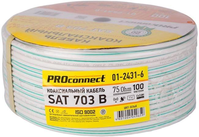 Кабель коаксиальный PROCONNECT SAT 703, 100м, белый [01-2431-6]
