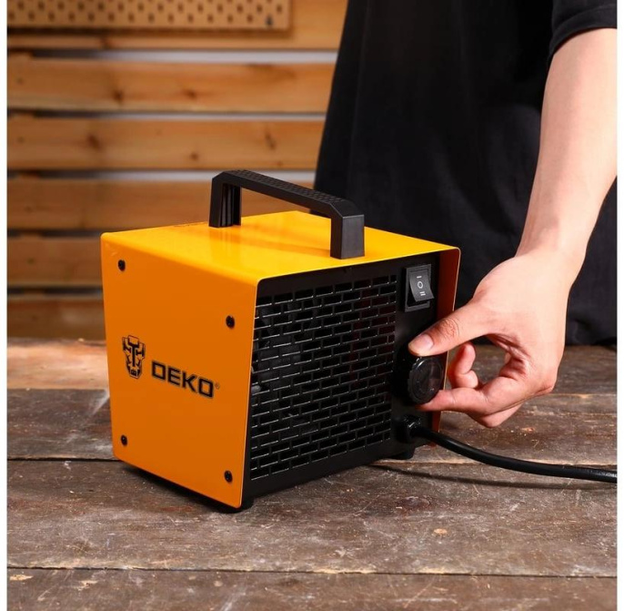 Электрическая тепловая пушка DEKO DKIH3400, 3.4кВт, оранжевый [080-1013]