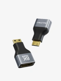 Адаптер CABLETIME CP45G (CT-CHF8K-AG) 8K Mini HDMI/HDMI «папа-мама» - алюминий + корпус из ПВХ