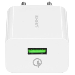 BOROFONE BA21A/ Сетевое ЗУ/ QC 3.0/ 1 USB/ Выход: 5V_9V_12V, 18W/ White