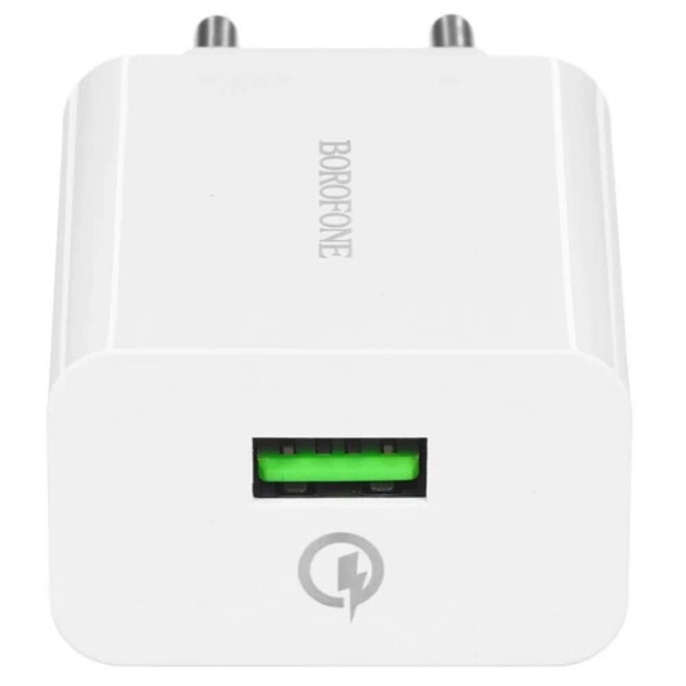 BOROFONE BA21A/ Сетевое ЗУ/ QC 3.0/ 1 USB/ Выход: 5V_9V_12V, 18W/ White
