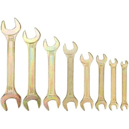 Rexant 12-5844-2 Набор ключей рожковых 6х7-20х22мм , 8 шт, желтый цинк