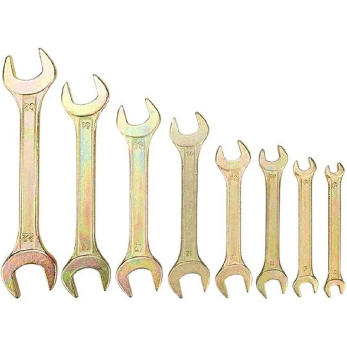 Rexant 12-5844-2 Набор ключей рожковых 6х7-20х22мм , 8 шт, желтый цинк