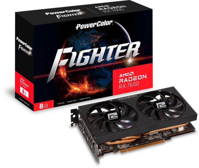 Видеокарта PowerColor AMD Radeon RX 7600 RX 7600 8G-F 8ГБ Fighter, GDDR6, Ret