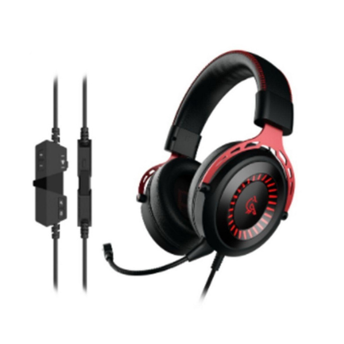 Наушники Raskat Strike 3U 50мм, 32Ом, 114±3дБ, 20-20000Гц, микрофон, USB 2м, подсветка