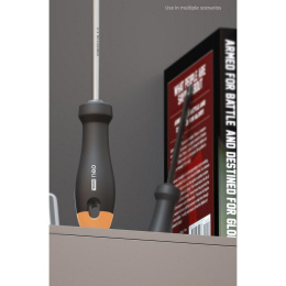 Двухсторонняя отвертка "Home Series Gray" Deli HT1055C SL5+PH1, Bad Pack длина жала 100мм, эксклюзивный дизайн, рукоятка из высококачественного софттач пластика