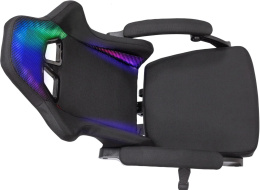 Кресло игровое KNIGHT Wolf RGB, ткань, до 120кг, шарнирные подлокотники,  черный