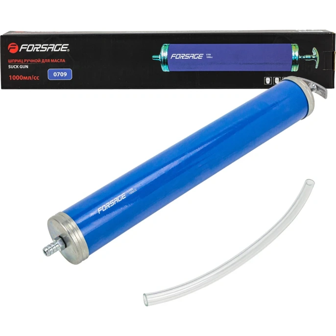 Шприц для масла и других технических жидкостей Forsage с гибким шлангом, 1000 мл, длина шланга 260 мм F-0709 47086