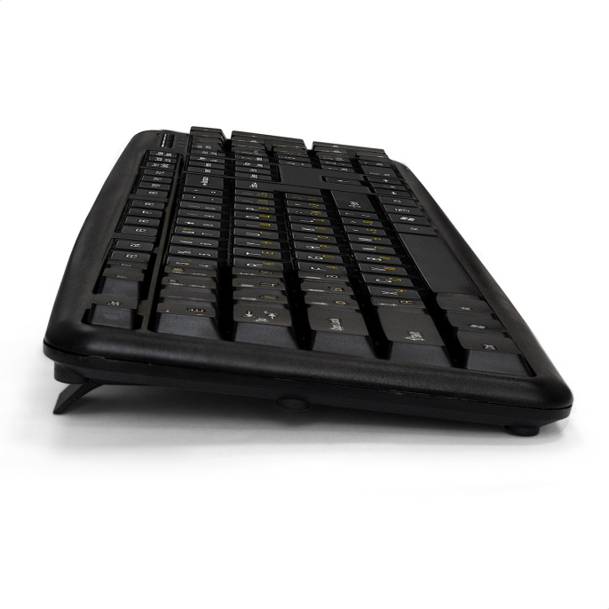 Комплект ExeGate Professional Standard Combo MK120-OEM (клавиатура влагозащищенная 104кл. + мышь оптическая 1000dpi, 3 кнопки и колесо прокрутки; USB, длина кабелей 1.5м, черный, brown box) EX287139RUS