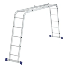 Шарнирная алюминиевая лестница СИБРТЕХ 2х4+2х5 97884