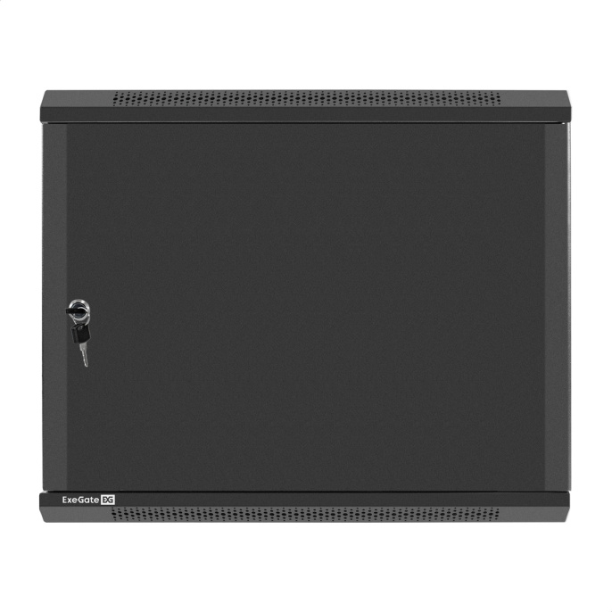 Шкаф телекоммуникационный 19" настенный 9U ExeGate EC-WM-9U.450.M.BLACK (19”, 9U, 600x450x500mm (ШхГхВ), передняя дверь металл, съемные боковые панели, пыле- и влагозащита IP23, черный RAL 9004) EX298619RUS
