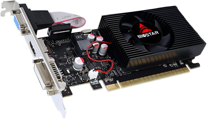 Видеокарта Biostar GT 730 4GB GDDR3 (VN7313TH41) (GeForce GT 730, PCI Express x16 2.0, 4GB GDDR3, 128bit, 1333MHz, 384sp, 1хHDMI, 1хDVI, 1хVGA, 23W, PSU 200W, 1 Slot)