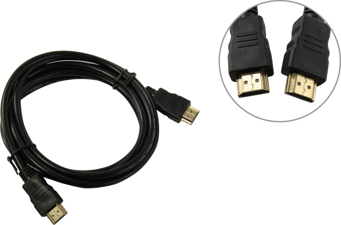 Кабель HDMI ExeGate EX-CC-HDMI-2.0 (19M/19M, 2м, v1.4b, позолоченные контакты) EX294684RUS
