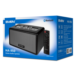 Портативная акустика SVEN HA-950 черный SV-022457 , черный, МДФ, эко-кожа 60 Вт, Bluetooth, USB, Micro SD, пульт