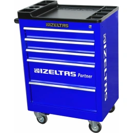 Инструментальная тележка IZELTAS PARTNER синяя с инструментами, 5 ящиков -blue 8235005121