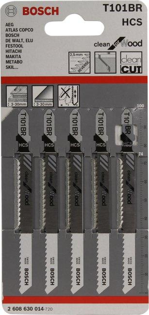 Набор пилок по дереву Bosch T101BR HCS 5пред. лобзики
